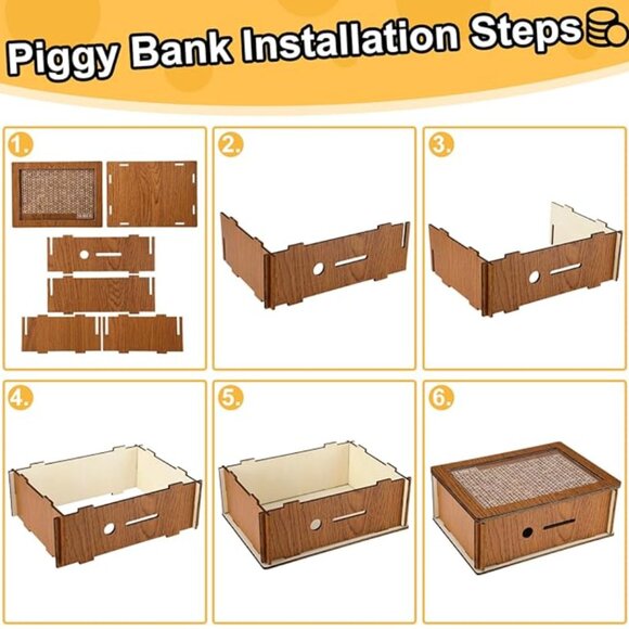 Cash Vault Wooden Savings Box | FREE in Bundle - Picture 2 of 3